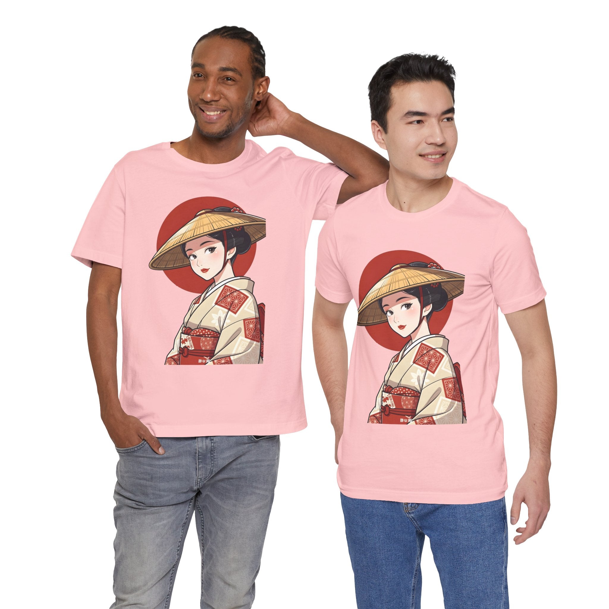 Geisha Illustration Tee — Vintage Kimono Anime T‑Shirt