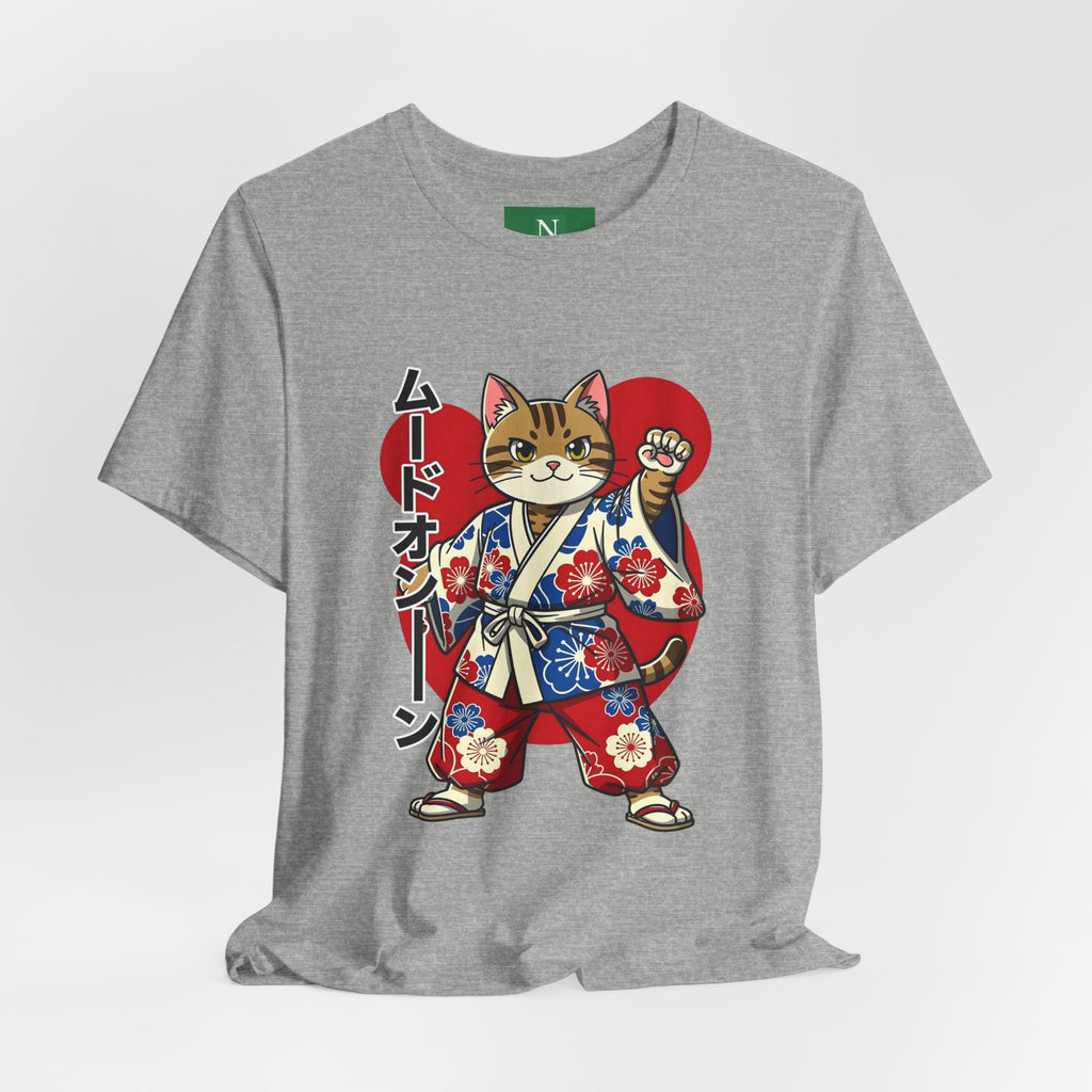 Samurai Cat T‑Shirt — Kawaii Japanese Kimono Cat Graphic Tee