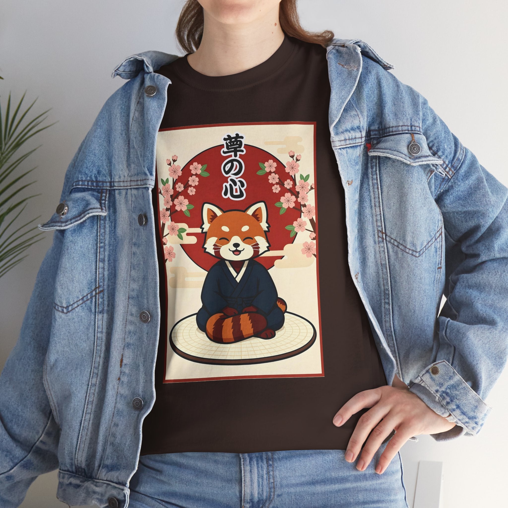 Red Panda Zen T-Shirt — Cute Japanese-Inspired Meditation Design