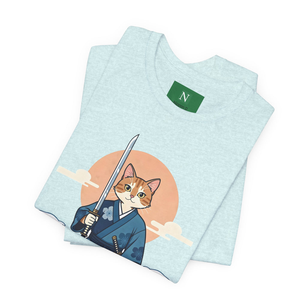 Samurai Cat T-Shirt — Japanese Wave Illustration Tee