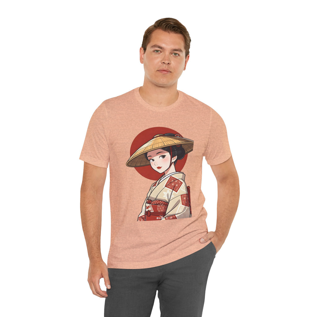 Geisha Illustration Tee — Vintage Kimono Anime T‑Shirt