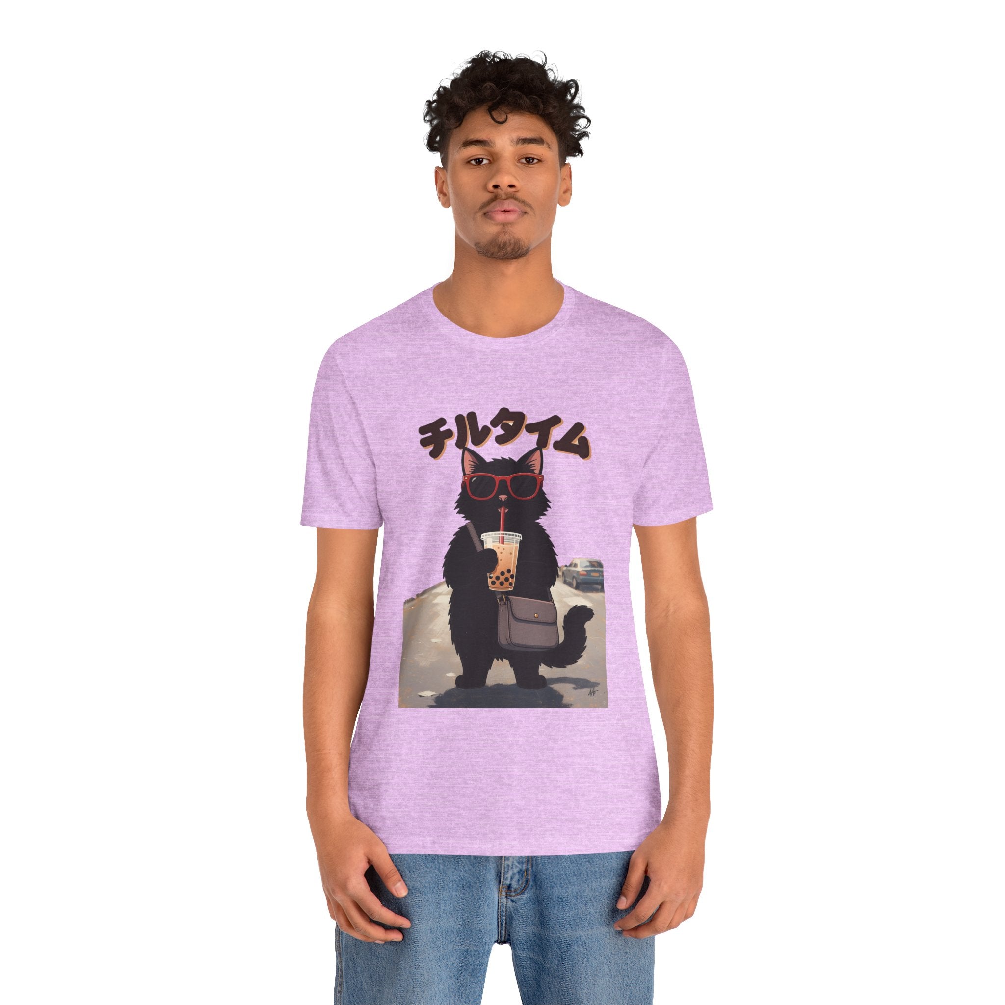 Boba Cat Tee — Cute Cat Drinking Bubble Tea Graphic T-Shirt