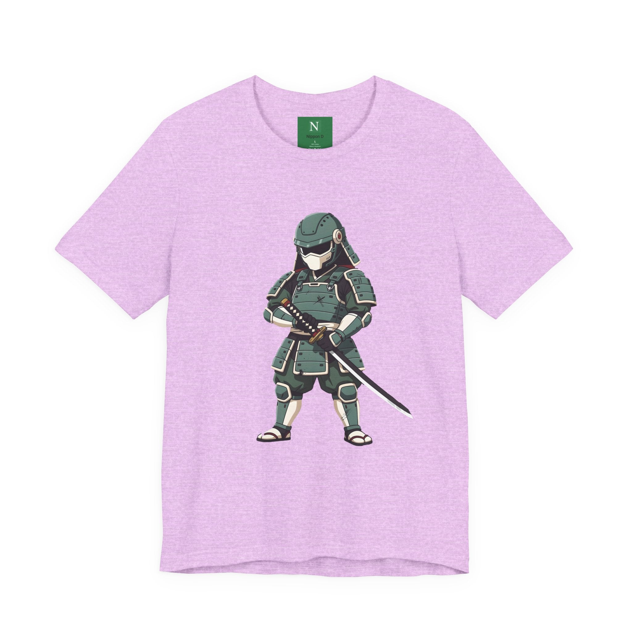 Samurai Cat T-Shirt – Cute Armored Kitty with Katana Graphic