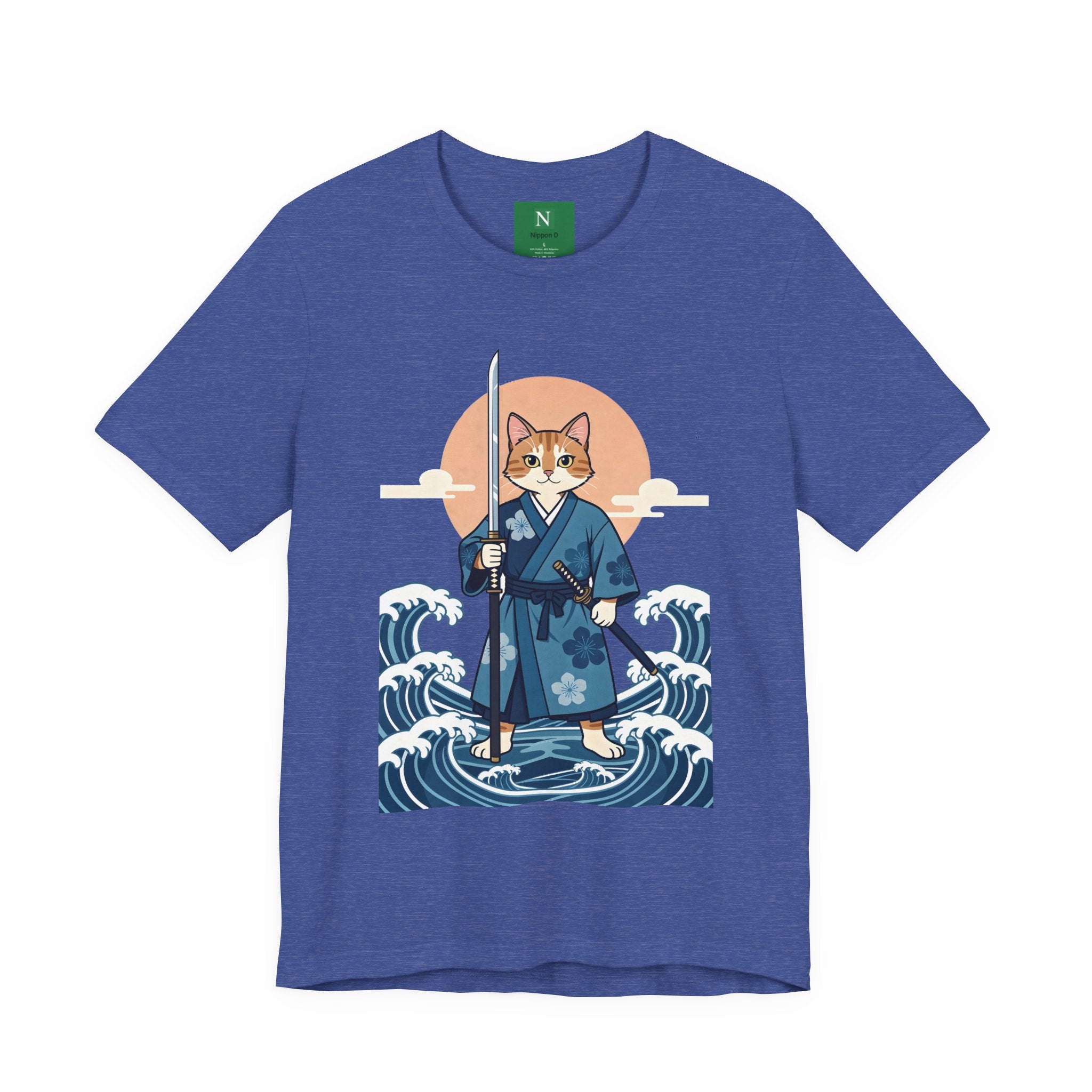 Samurai Cat T-Shirt — Japanese Wave Illustration Tee