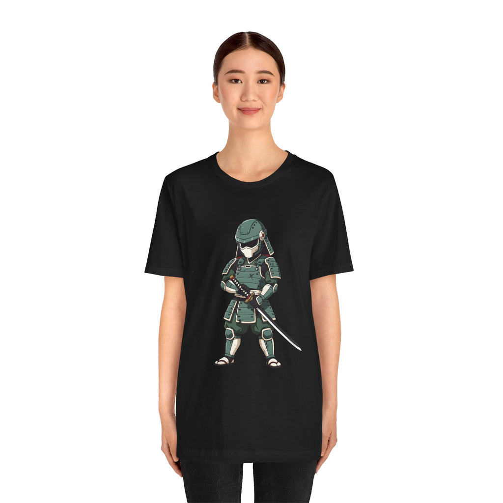 Samurai Cat T-Shirt – Cute Armored Kitty with Katana Graphic