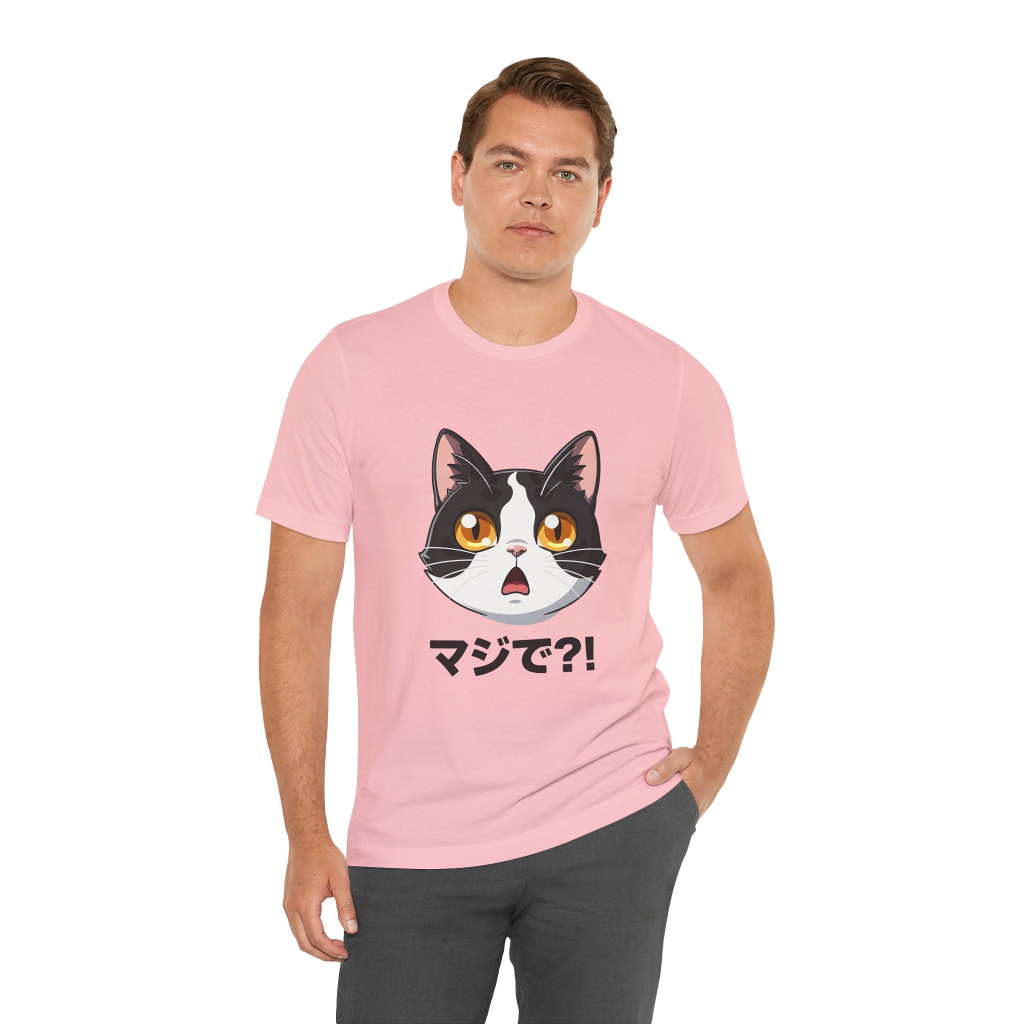 Cat Shock Face Graphic Tee — マジで?! Cute Anime Cat T-Shirt