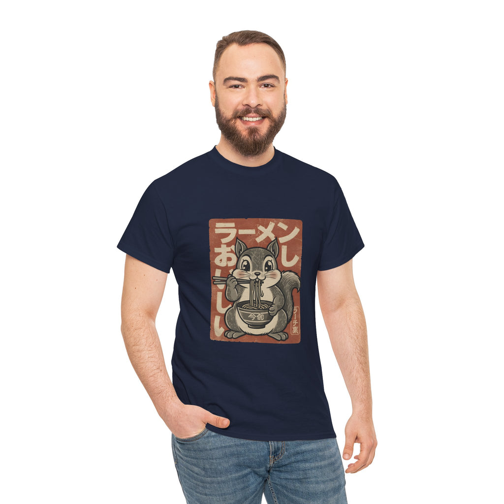 Ramen Squirrel T‑Shirt — Cute Vintage Japanese Noodle Graphic Tee