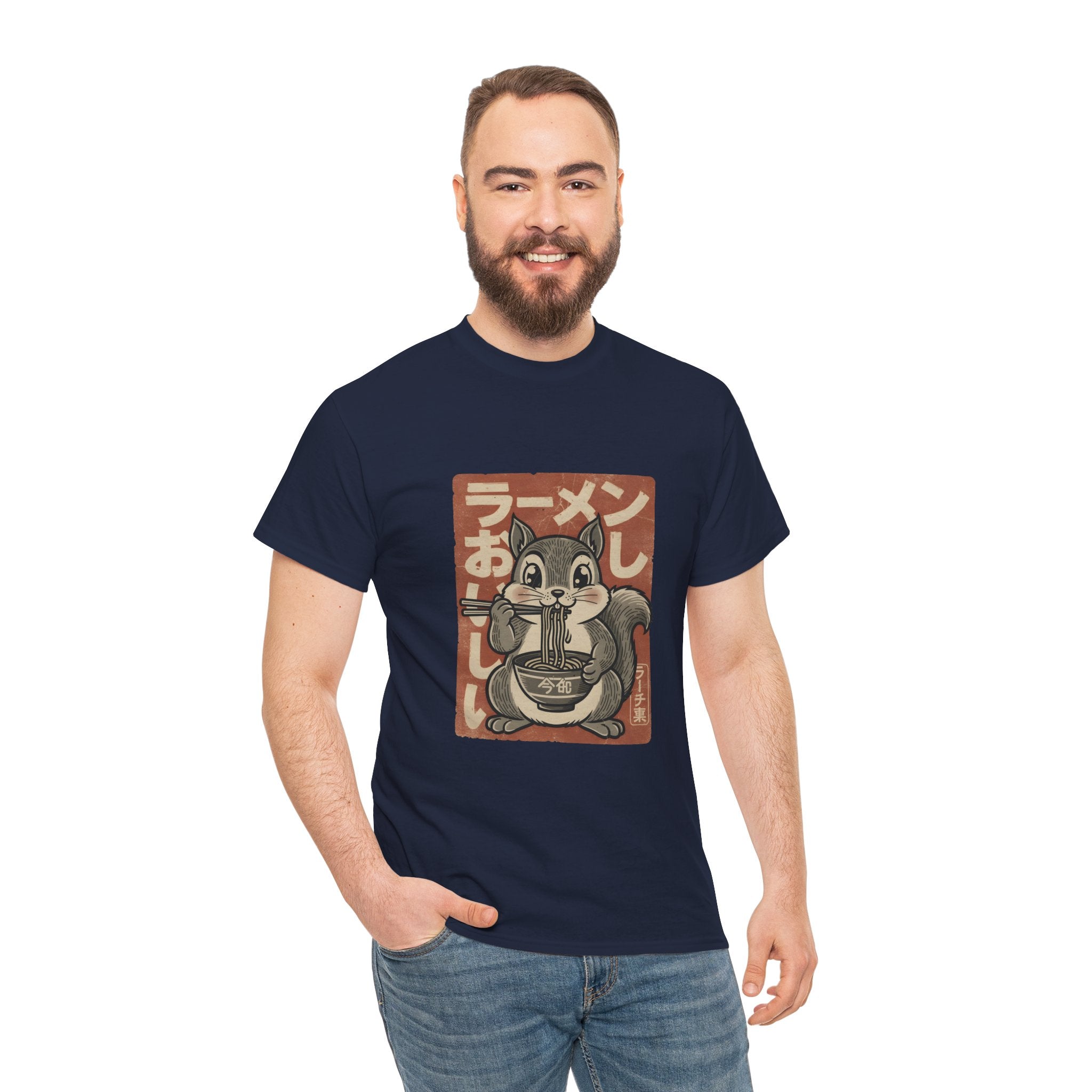 Ramen Squirrel T‑Shirt — Cute Vintage Japanese Noodle Graphic Tee