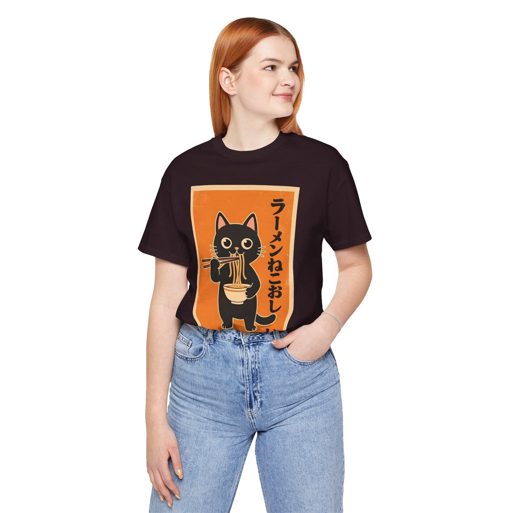 Ramen Cat Tee — Cute Japanese Cat Eating Noodles Graphic T-Shirt