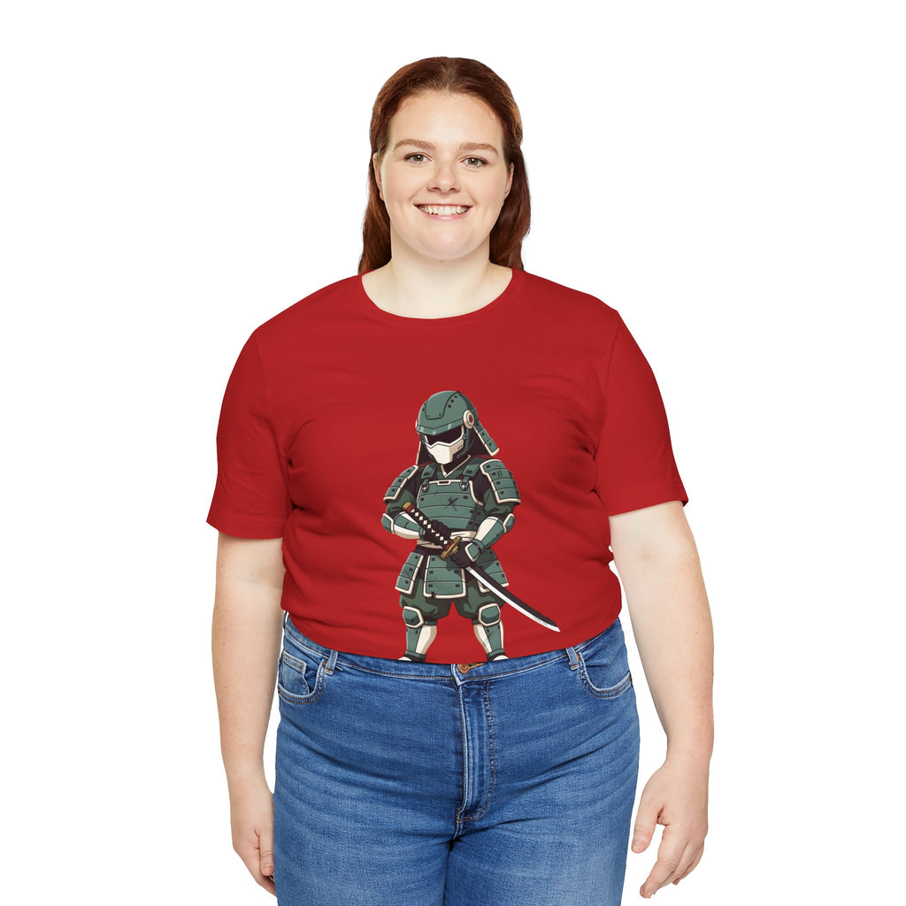 Samurai Cat T-Shirt – Cute Armored Kitty with Katana Graphic