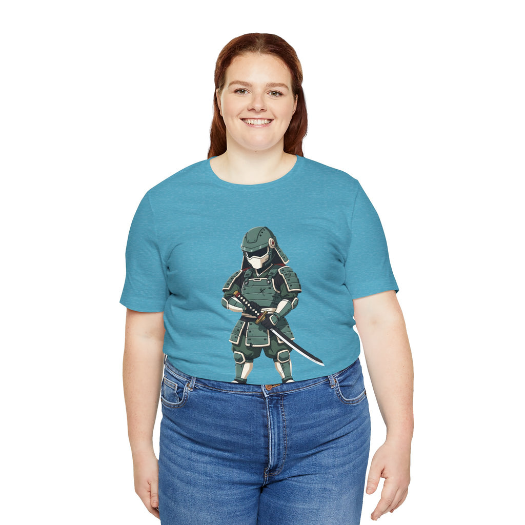 Samurai Cat T-Shirt – Cute Armored Kitty with Katana Graphic
