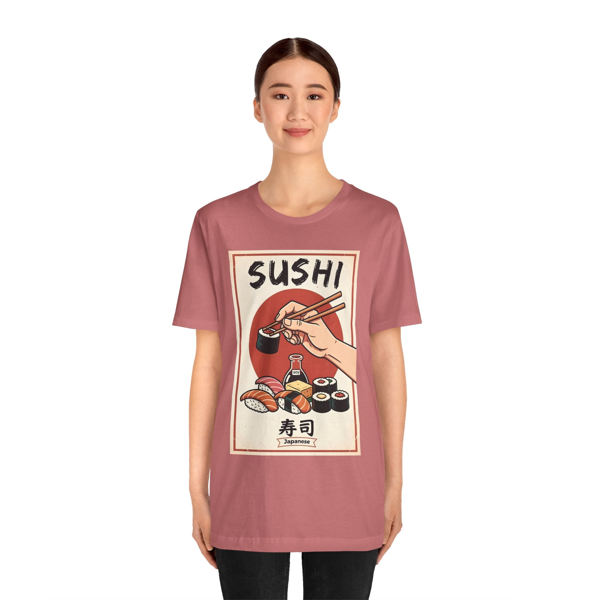 Sushi Poster Graphic Tee — Retro Japanese Sushi Shirt