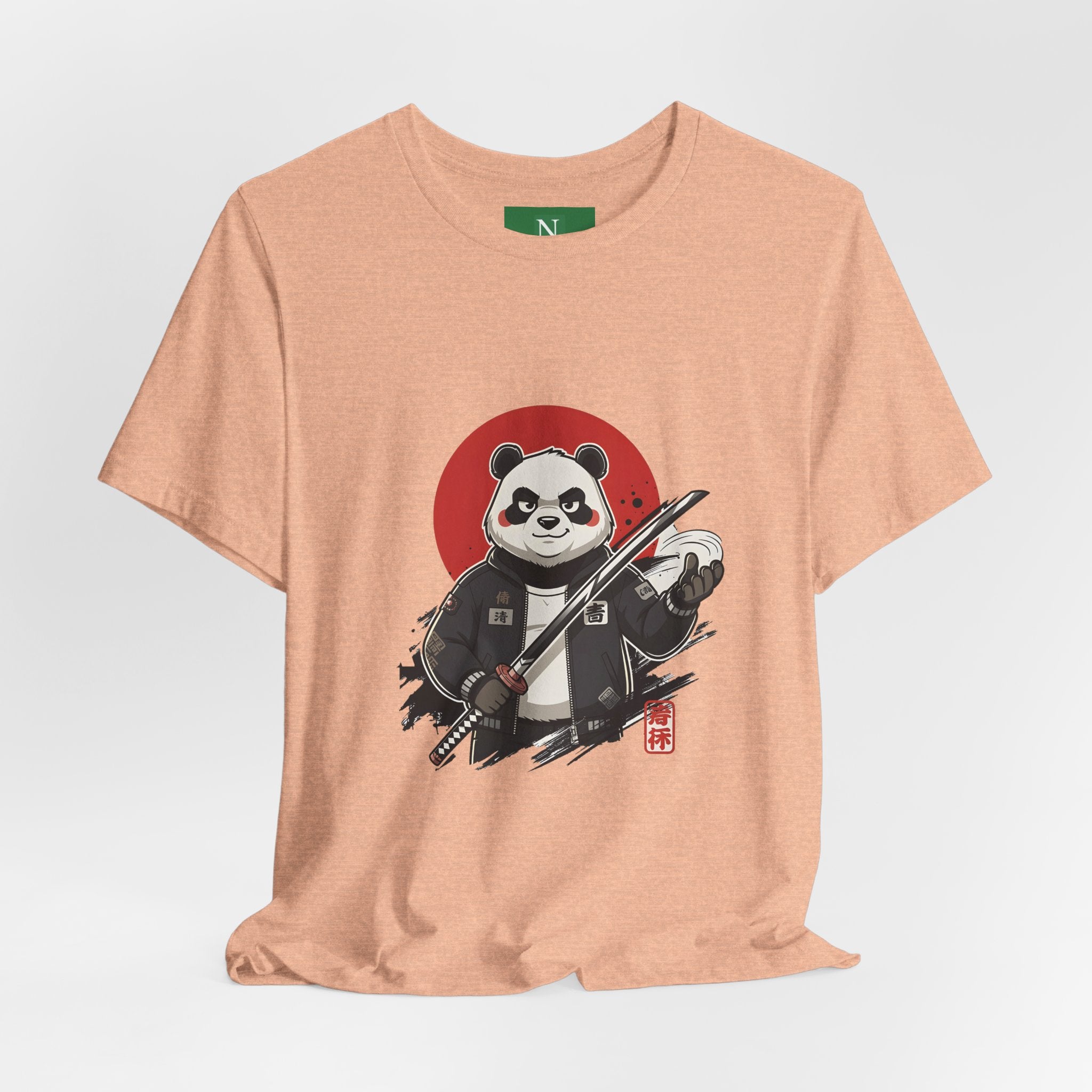 Samurai Panda T-Shirt — Cute Warrior Graphic Tee with Red Sun
