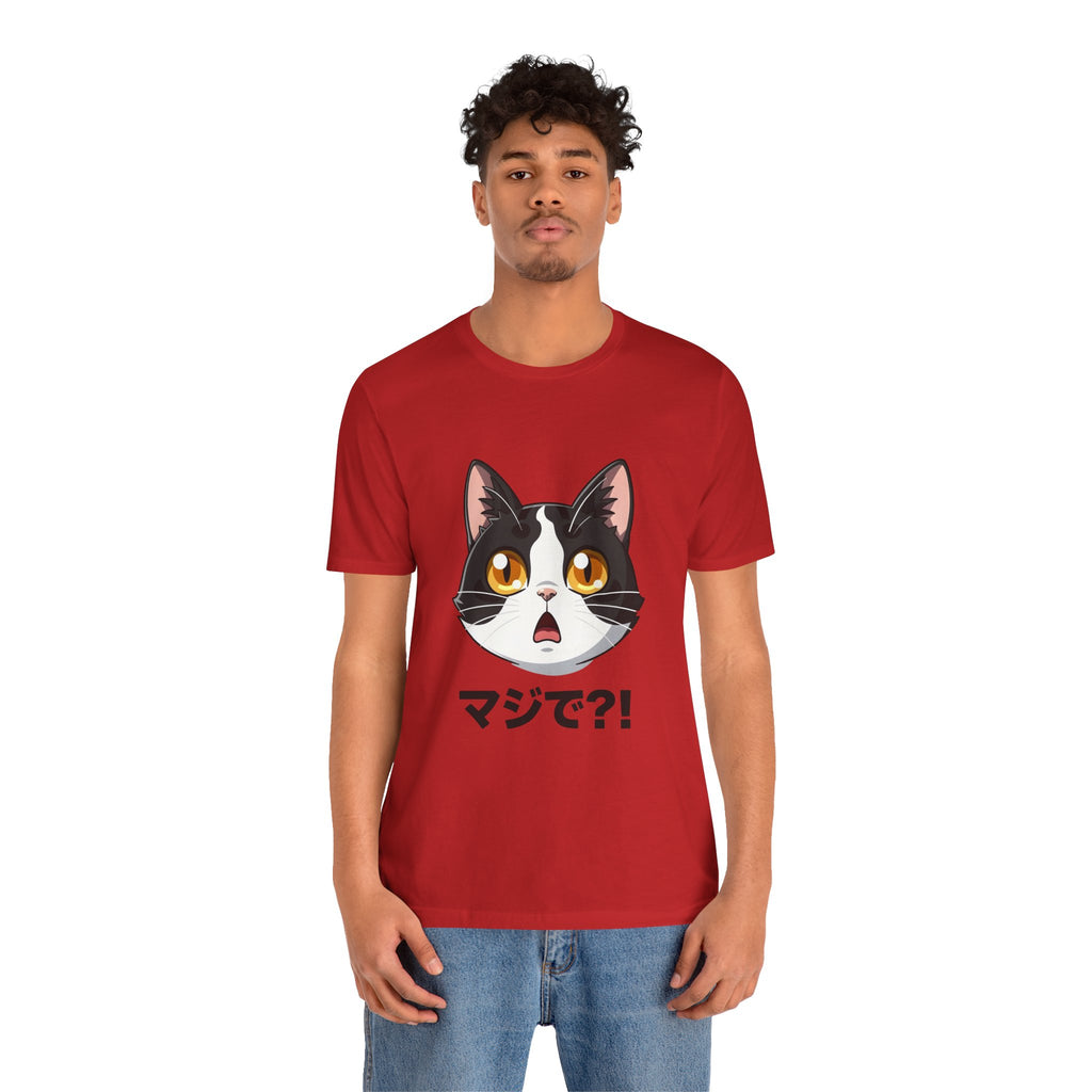 Cat Shock Face Graphic Tee — マジで?! Cute Anime Cat T-Shirt