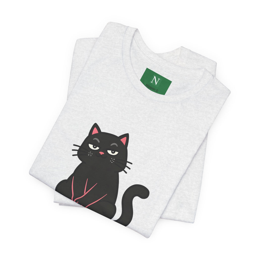 Black Cat Tee with Japanese Text — 'Mita Me wa Ii, Kimochi wa Sore Ijo' Cute Kawaii Graphic T-Shirt
