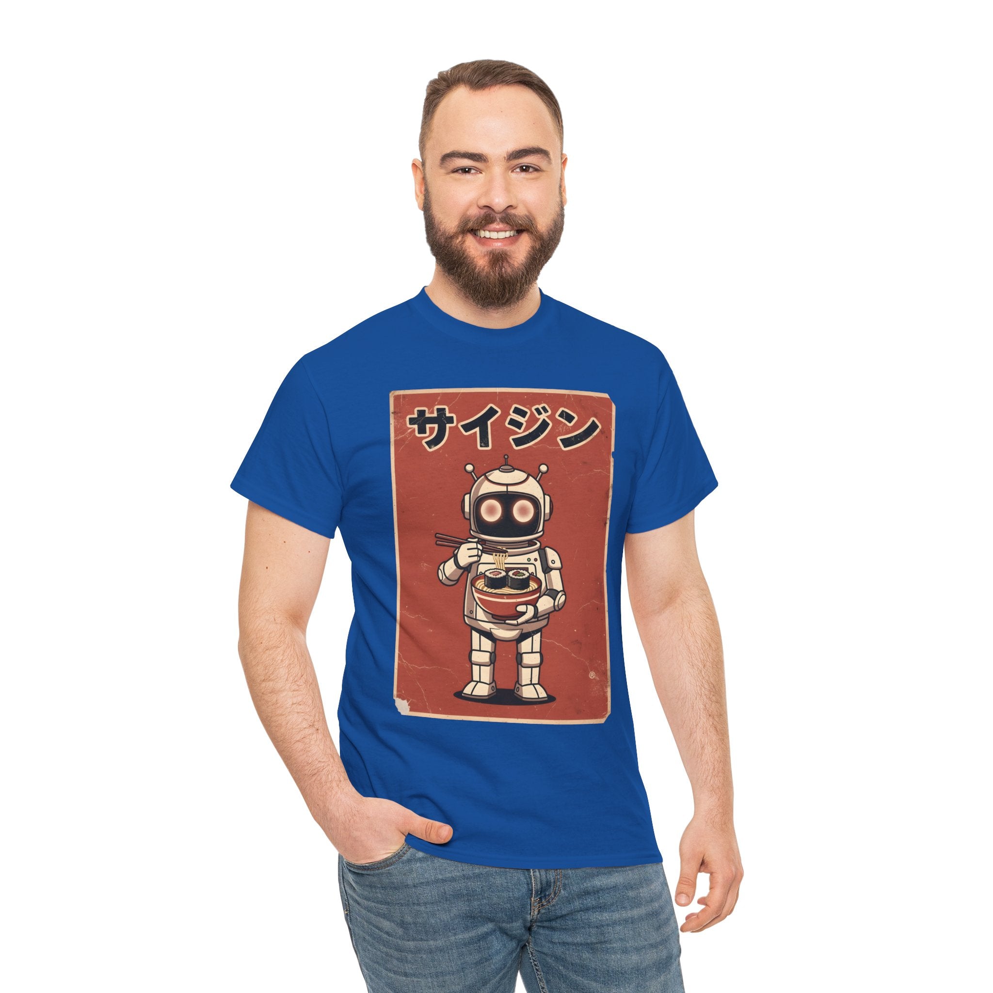 Retro Robot Ramen Tee — サイジン (Saijin) Vintage Japanese Robot Noodle Shirt