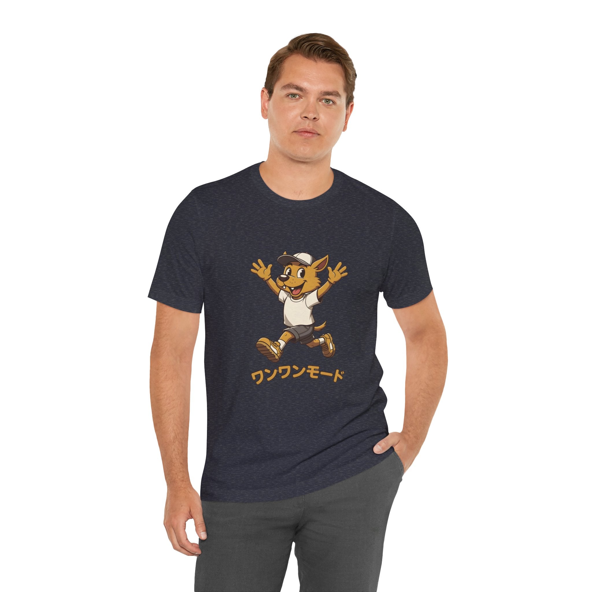 Happy Corgi Character Tee — ワンワンモード (Dog Mode) Cute Cartoon Shirt
