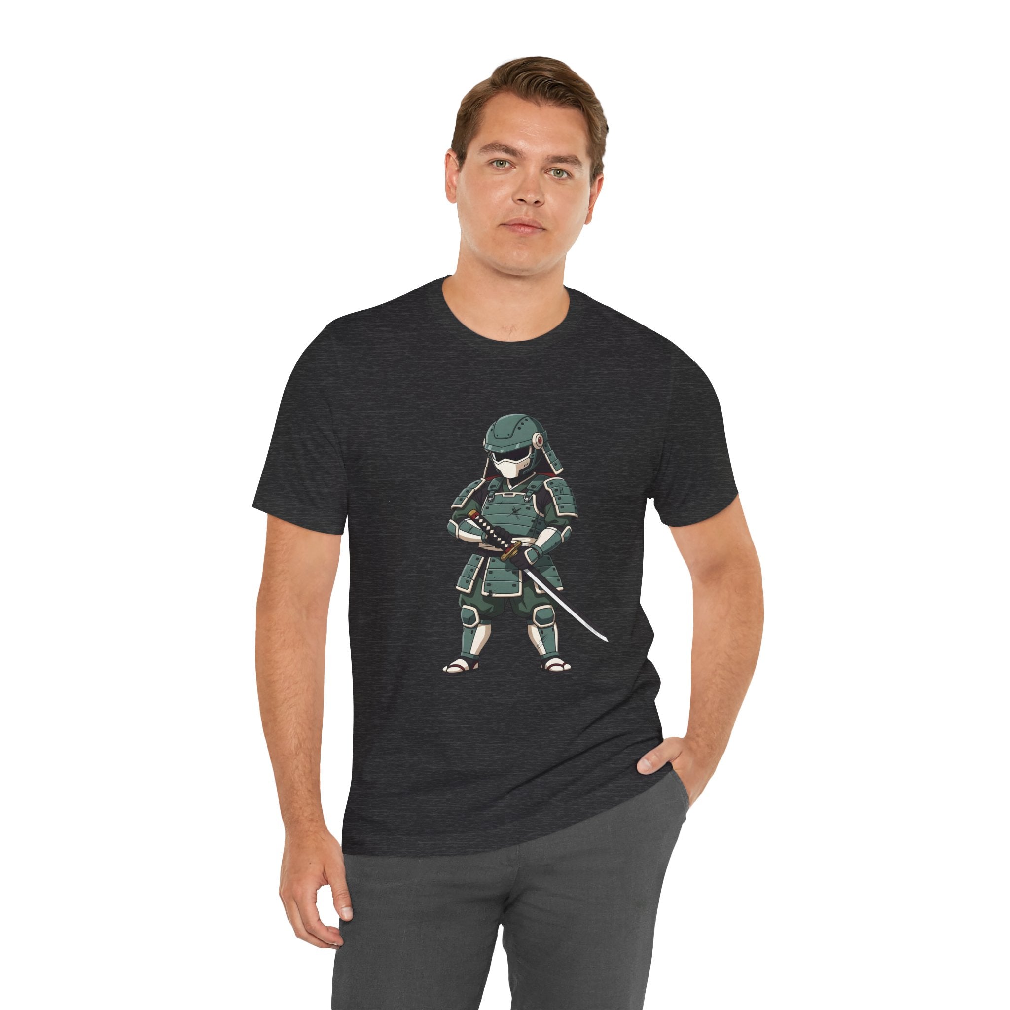 Samurai Cat T-Shirt – Cute Armored Kitty with Katana Graphic