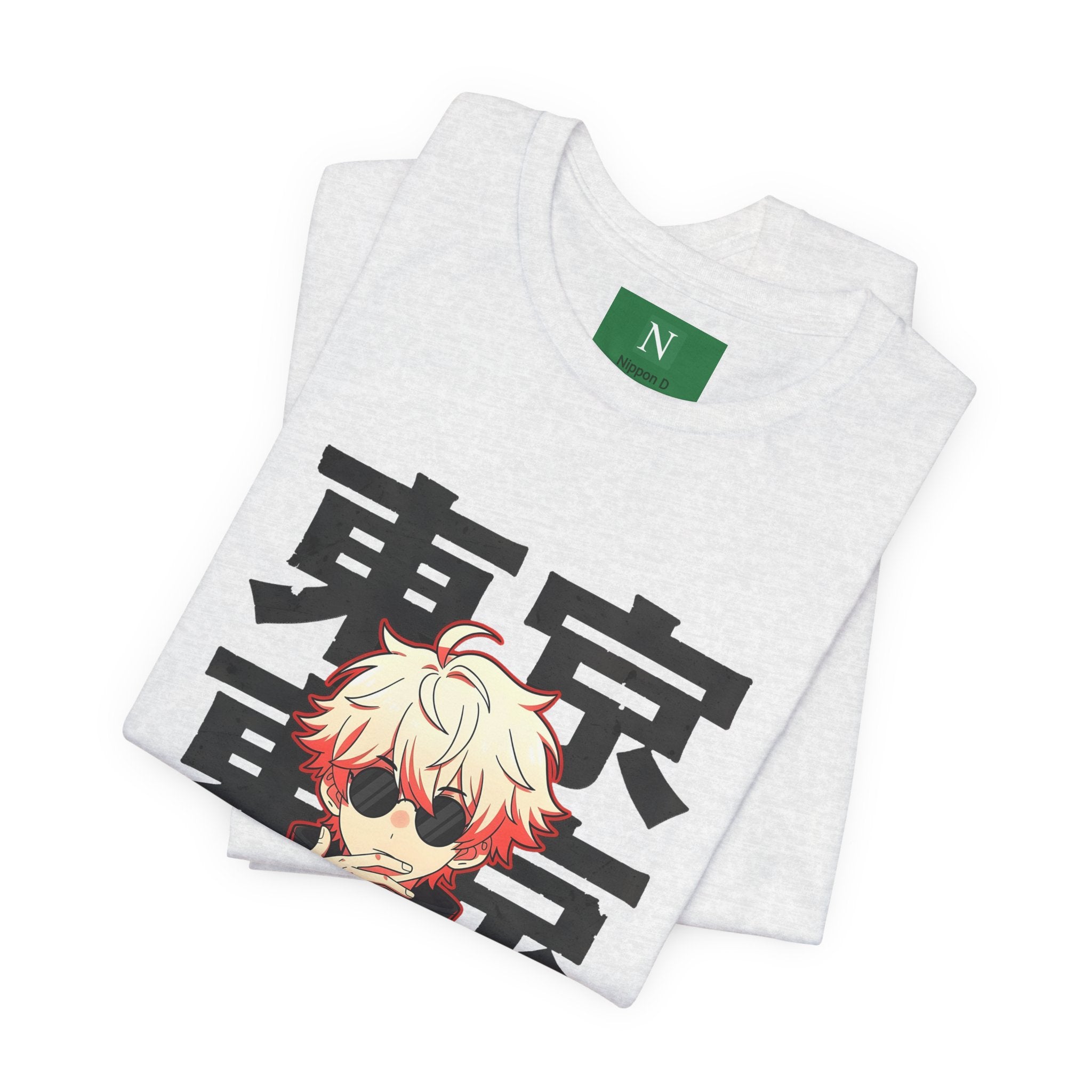 Tokyo Anime Graphic Tee — Blond Character with Kanji "東京"