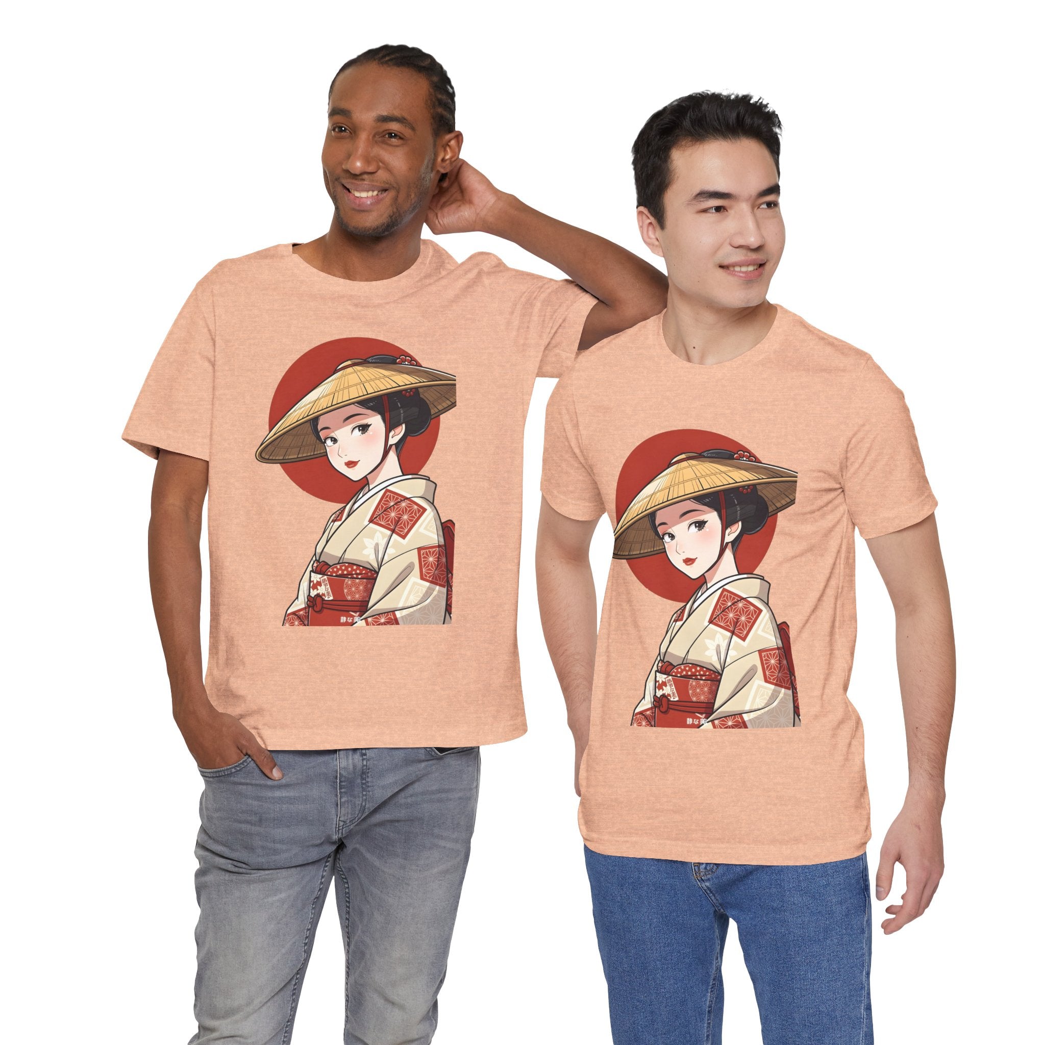 Geisha Illustration Tee — Vintage Kimono Anime T‑Shirt