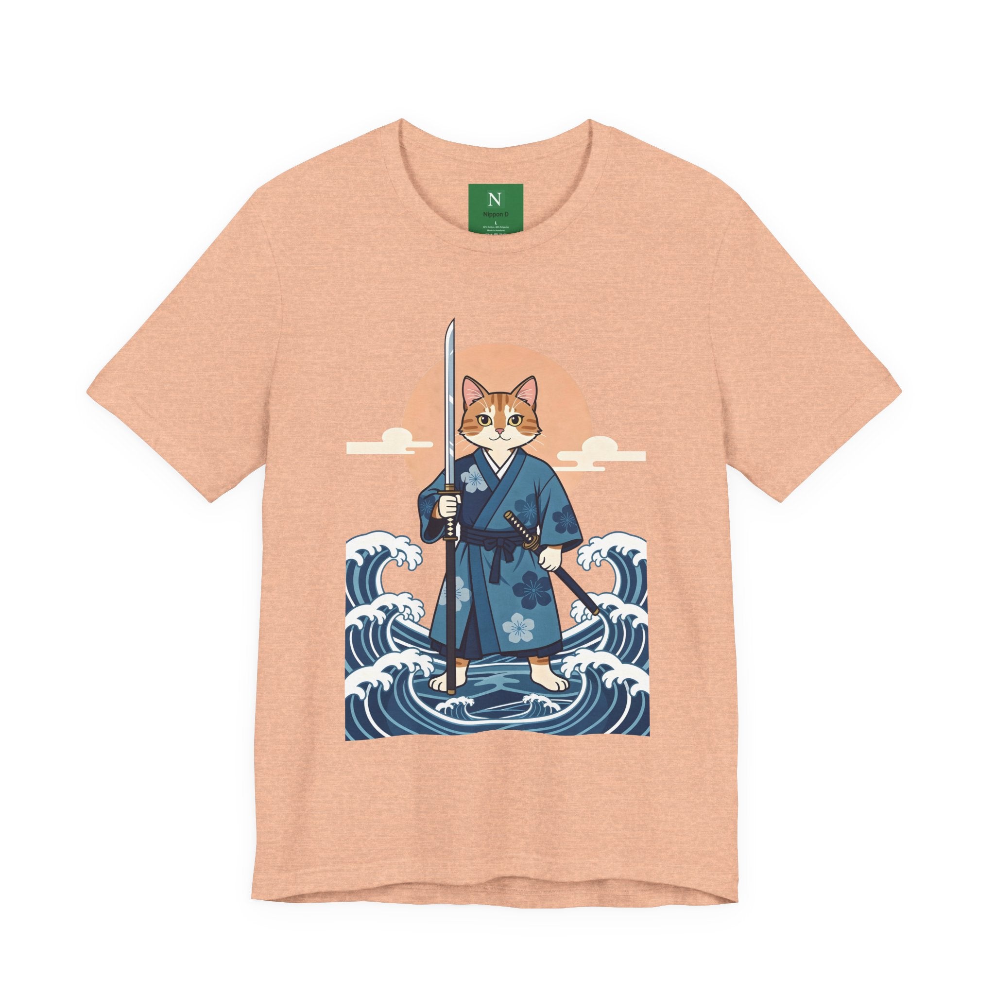 Samurai Cat T-Shirt — Japanese Wave Illustration Tee
