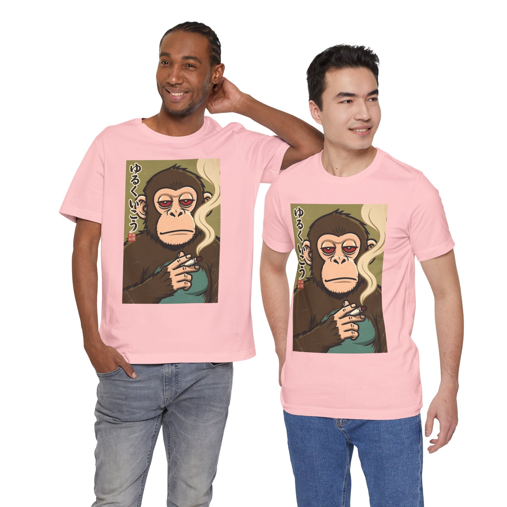 Smoking Monkey Graphic Tee — Japanese Retro Ape Illustration T-Shirt