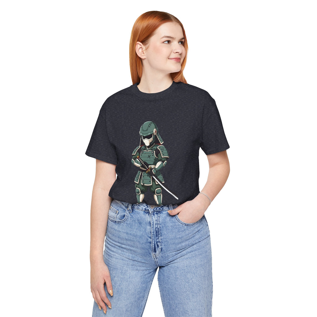 Samurai Cat T-Shirt – Cute Armored Kitty with Katana Graphic