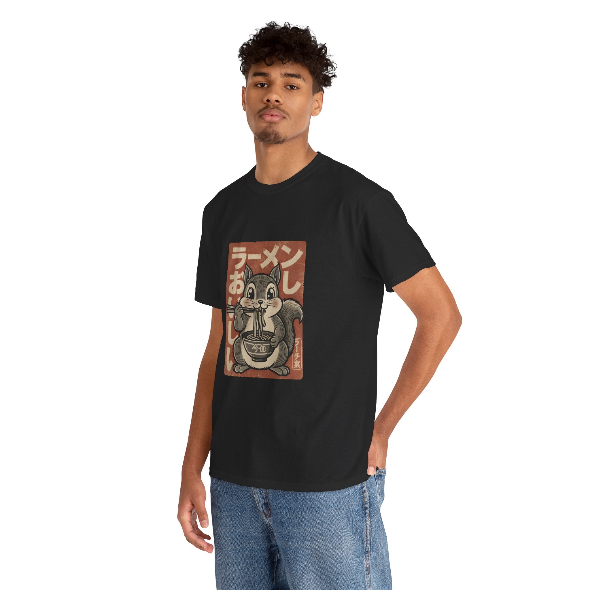 Ramen Squirrel T‑Shirt — Cute Vintage Japanese Noodle Graphic Tee
