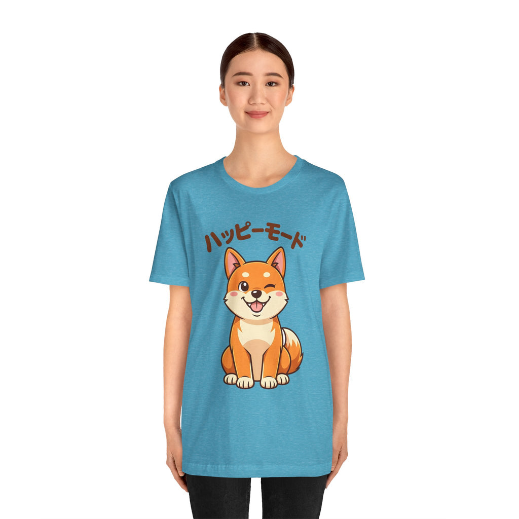 Happy Mode Shiba Inu T‑Shirt — Cute Japanese Kawaii Dog Tee