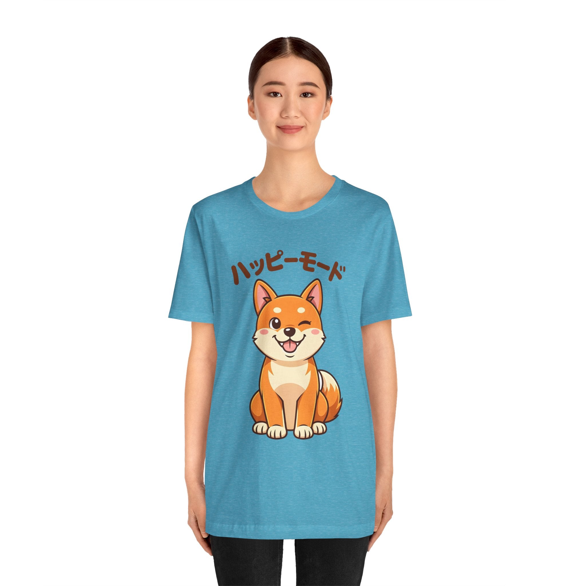 Happy Mode Shiba Inu T‑Shirt — Cute Japanese Kawaii Dog Tee