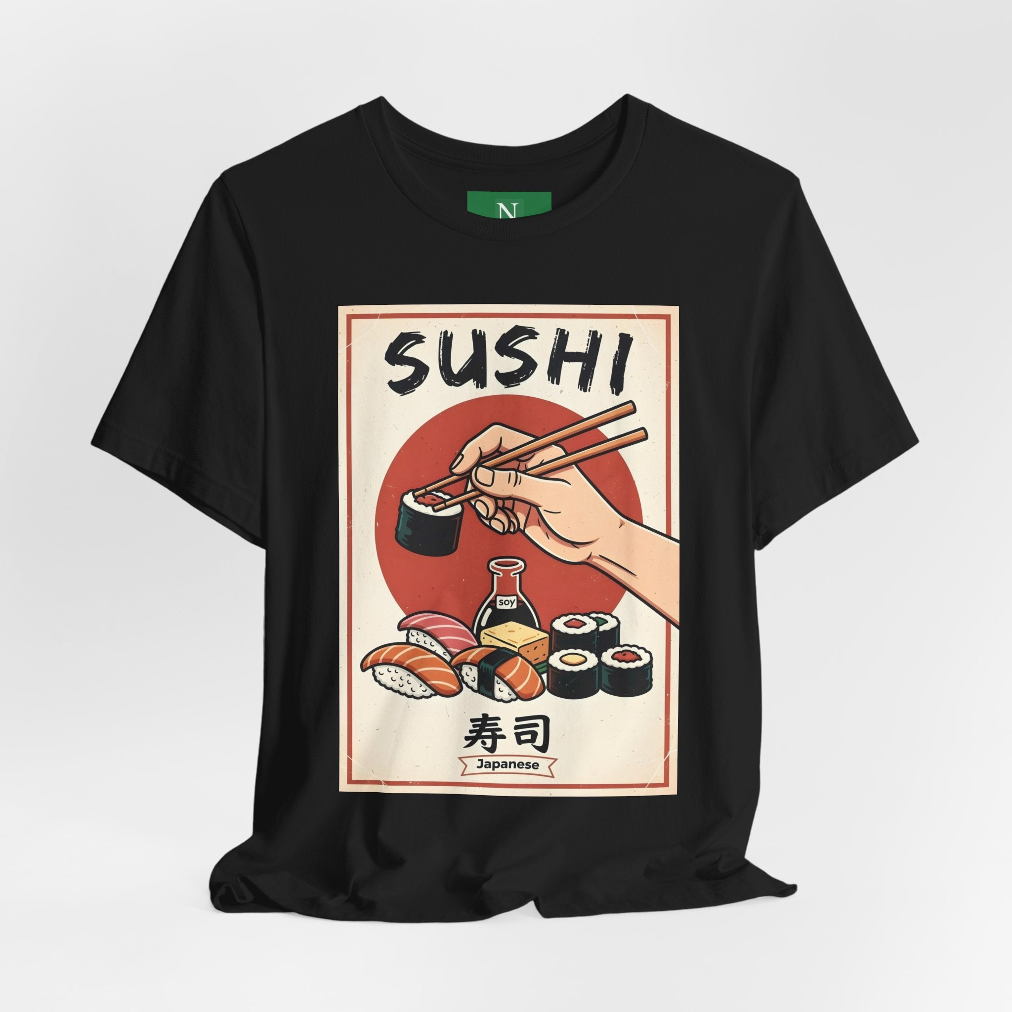 Sushi Poster Graphic Tee — Retro Japanese Sushi Shirt