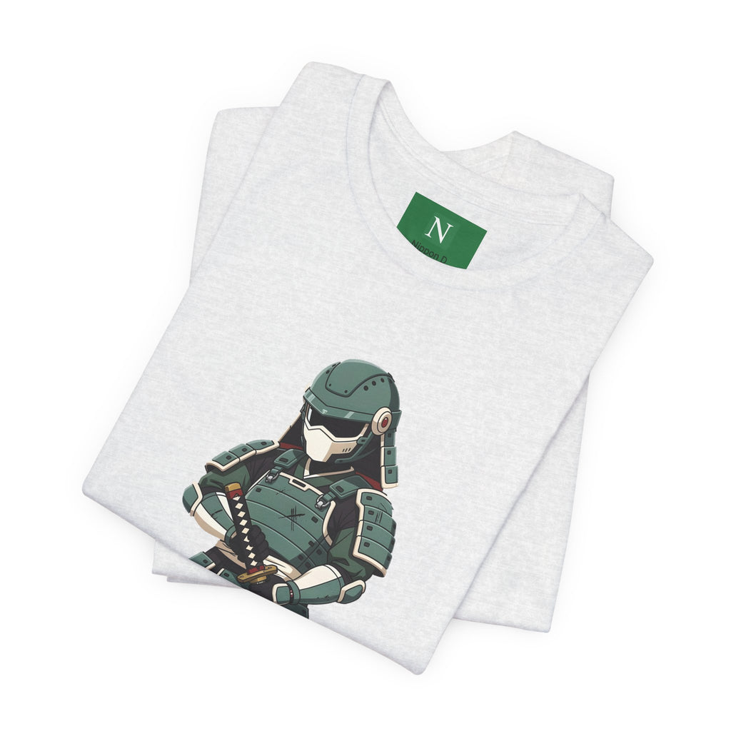 Samurai Cat T-Shirt – Cute Armored Kitty with Katana Graphic