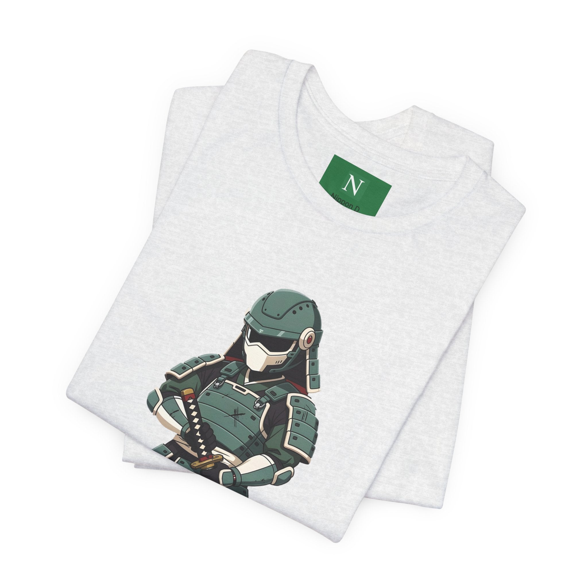 Samurai Cat T-Shirt – Cute Armored Kitty with Katana Graphic