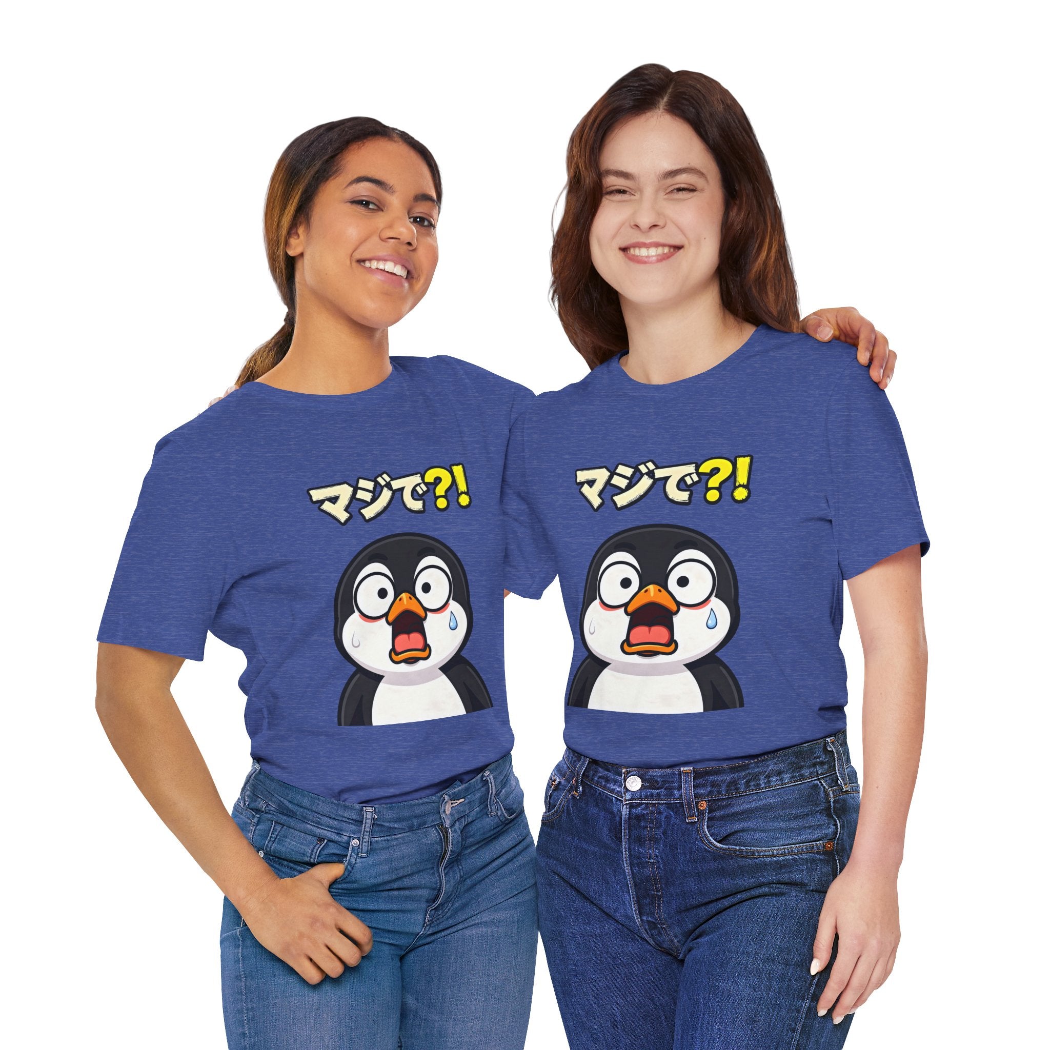 Shocked Penguin Tee — Japanese “マジで?!” Cute Anime-Style Graphic T-Shirt