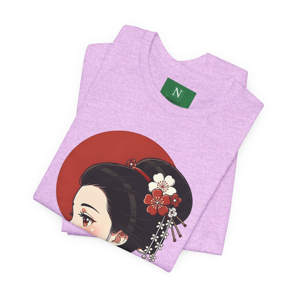 Geisha Portrait Tee — Japanese Floral Kimono Art T-Shirt