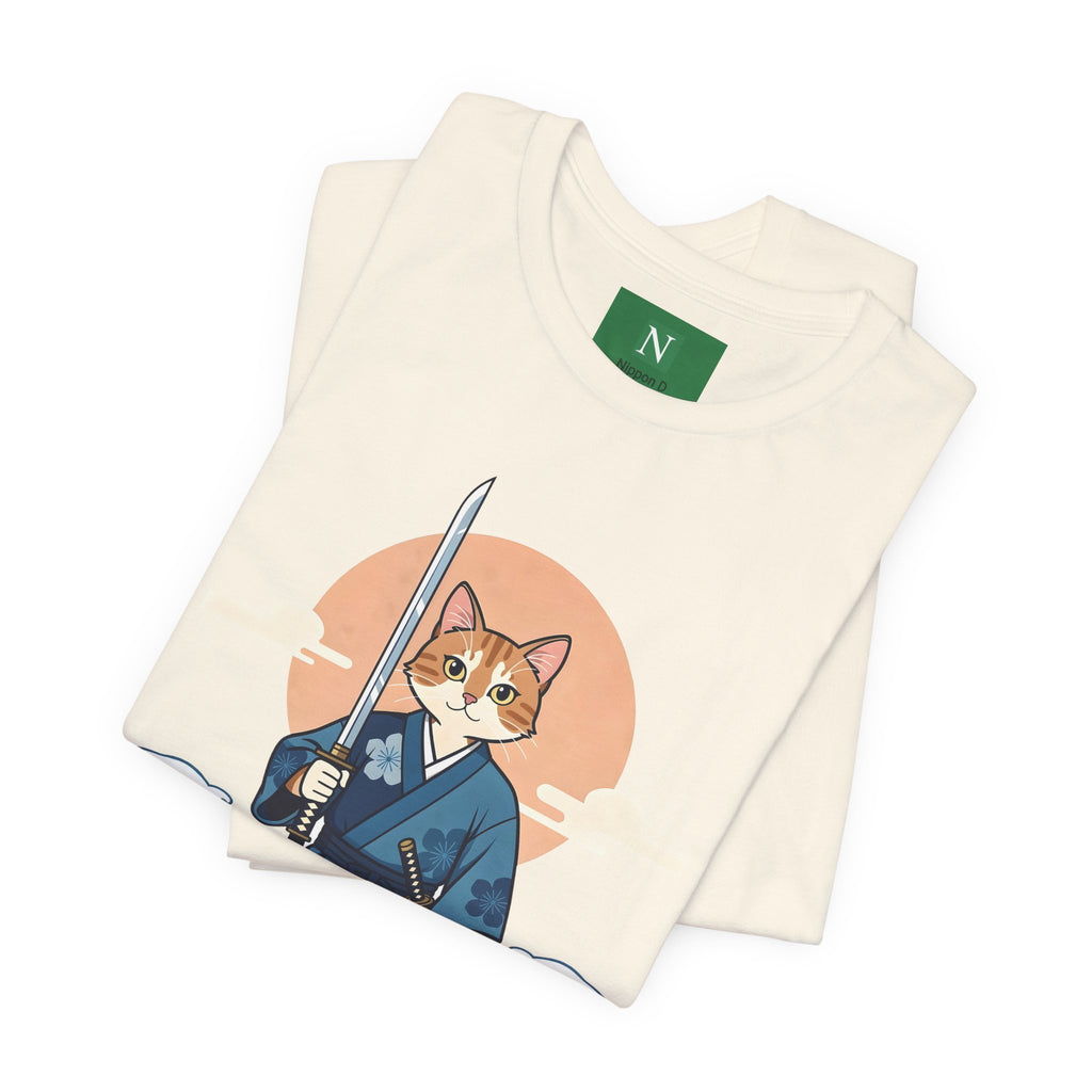 Samurai Cat T-Shirt — Japanese Wave Illustration Tee
