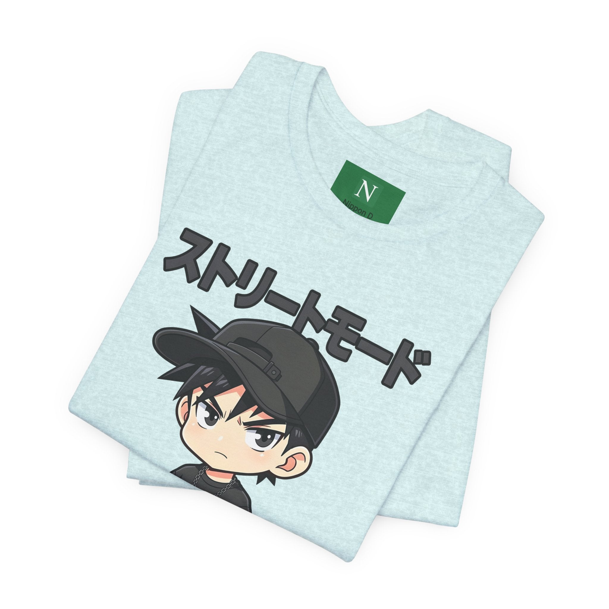 Street Mode Anime Boy T-Shirt — Japanese Text Graphic Tee