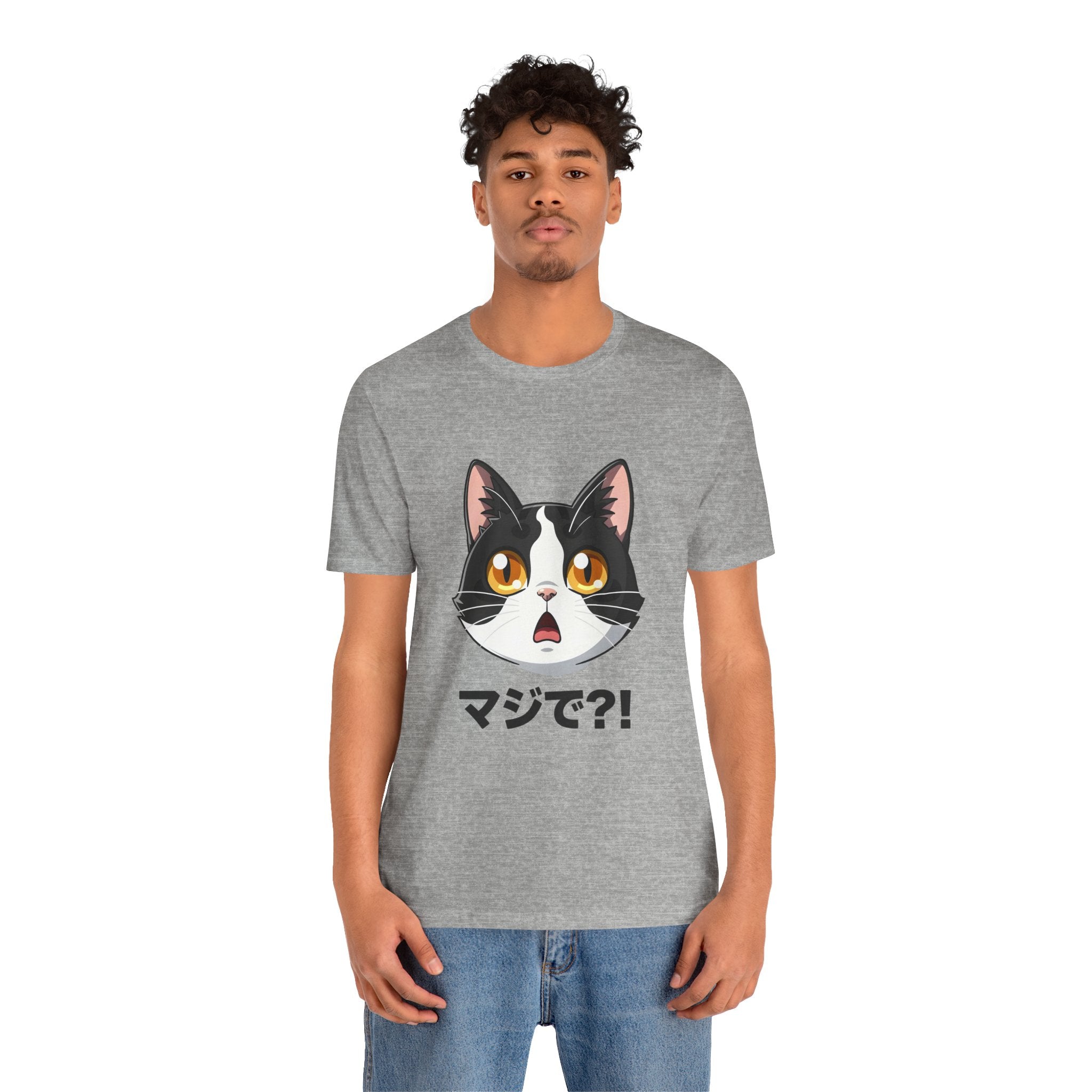 Cat Shock Face Graphic Tee — マジで?! Cute Anime Cat T-Shirt