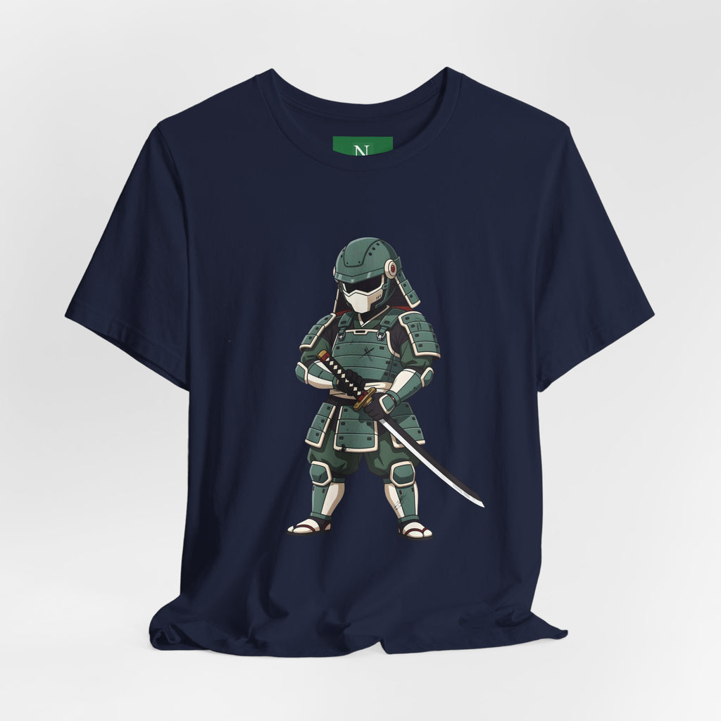 Samurai Cat T-Shirt – Cute Armored Kitty with Katana Graphic
