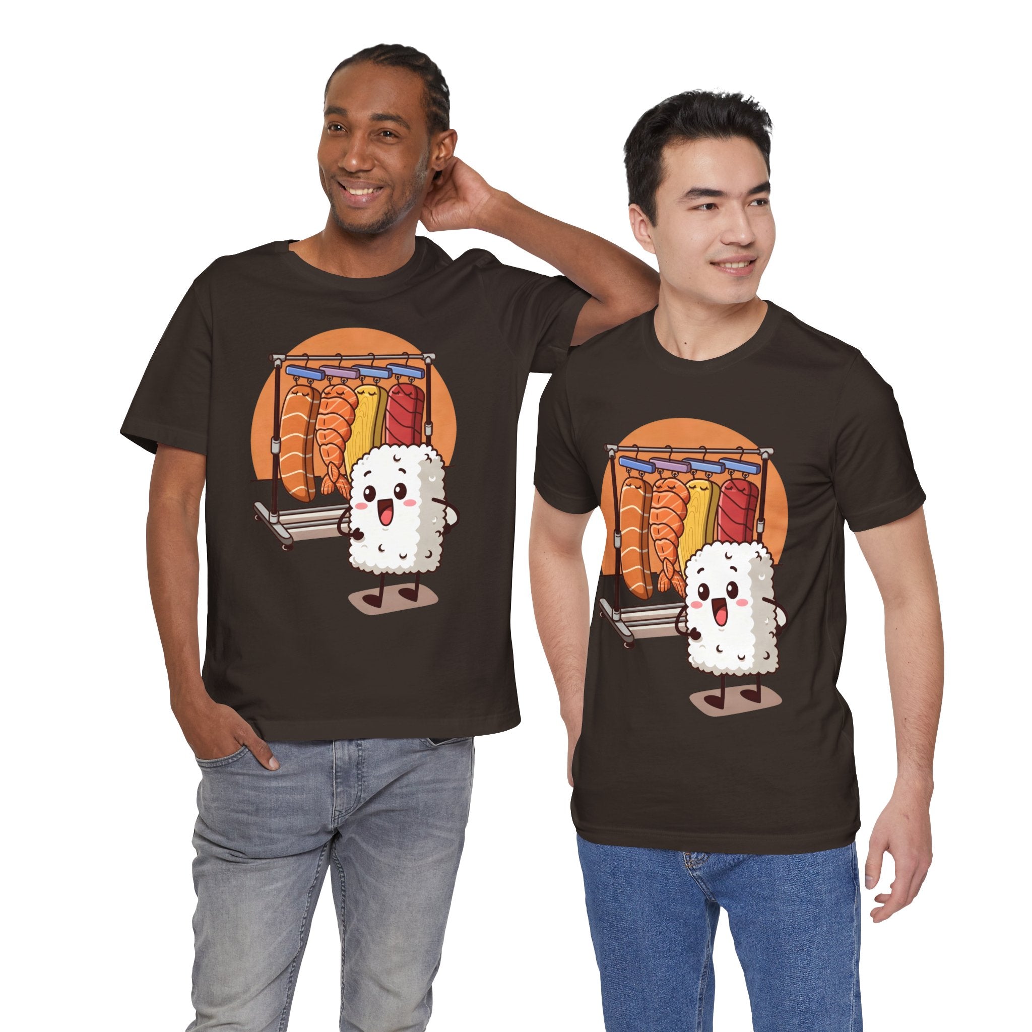 Cute Sushi Rice Cartoon T‑Shirt — Kawaii Nigiri Character Tee
