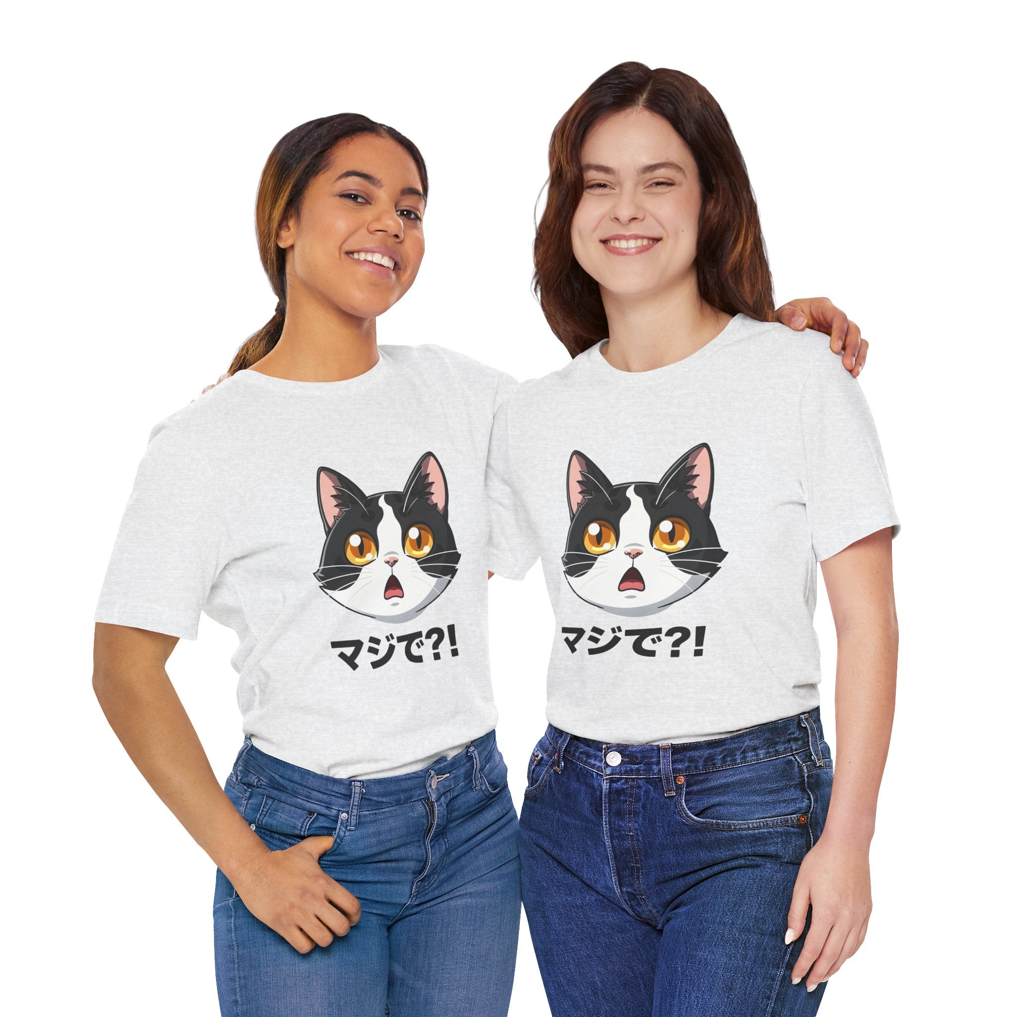 Cat Shock Face Graphic Tee — マジで?! Cute Anime Cat T-Shirt
