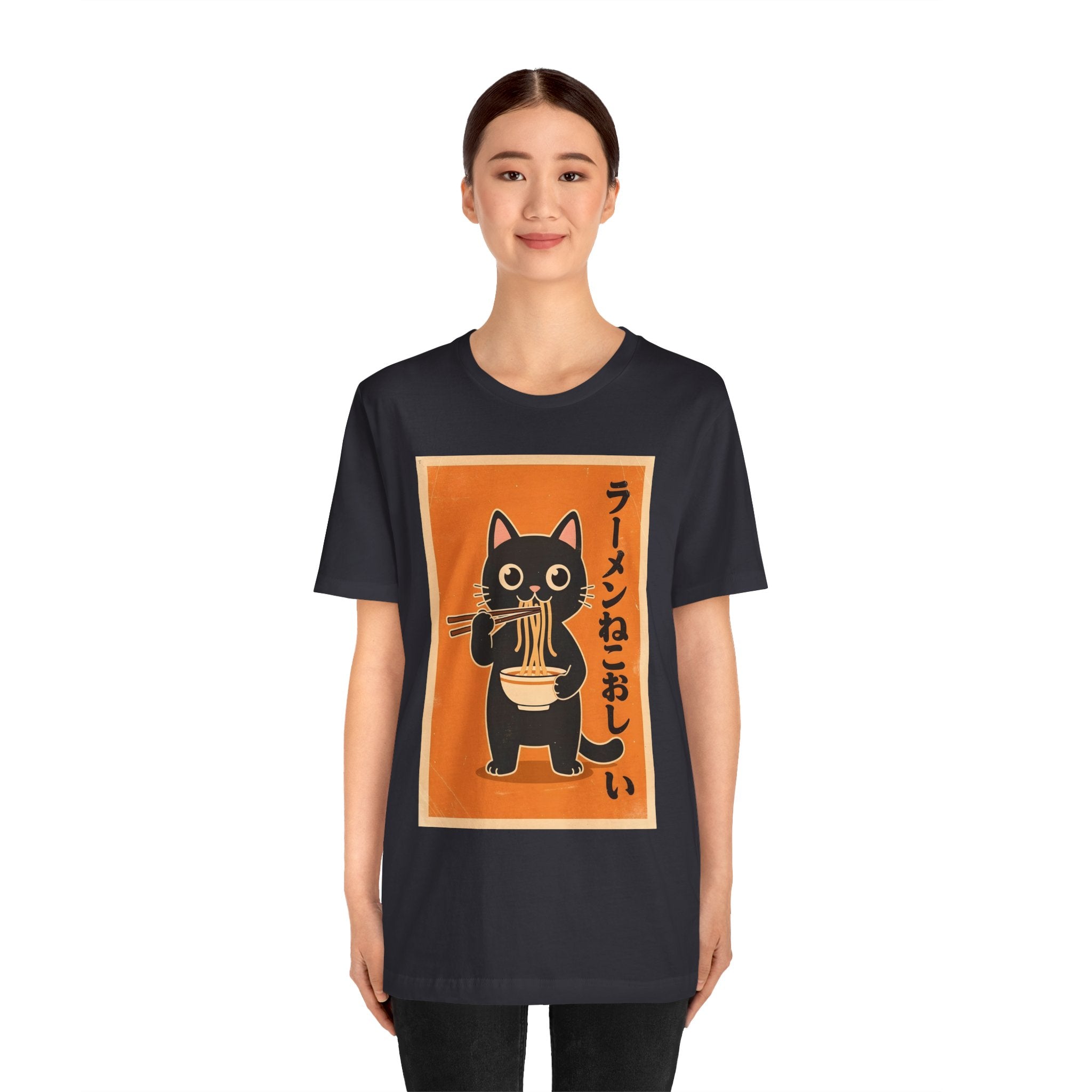 Ramen Cat Tee — Cute Japanese Cat Eating Noodles Graphic T-Shirt