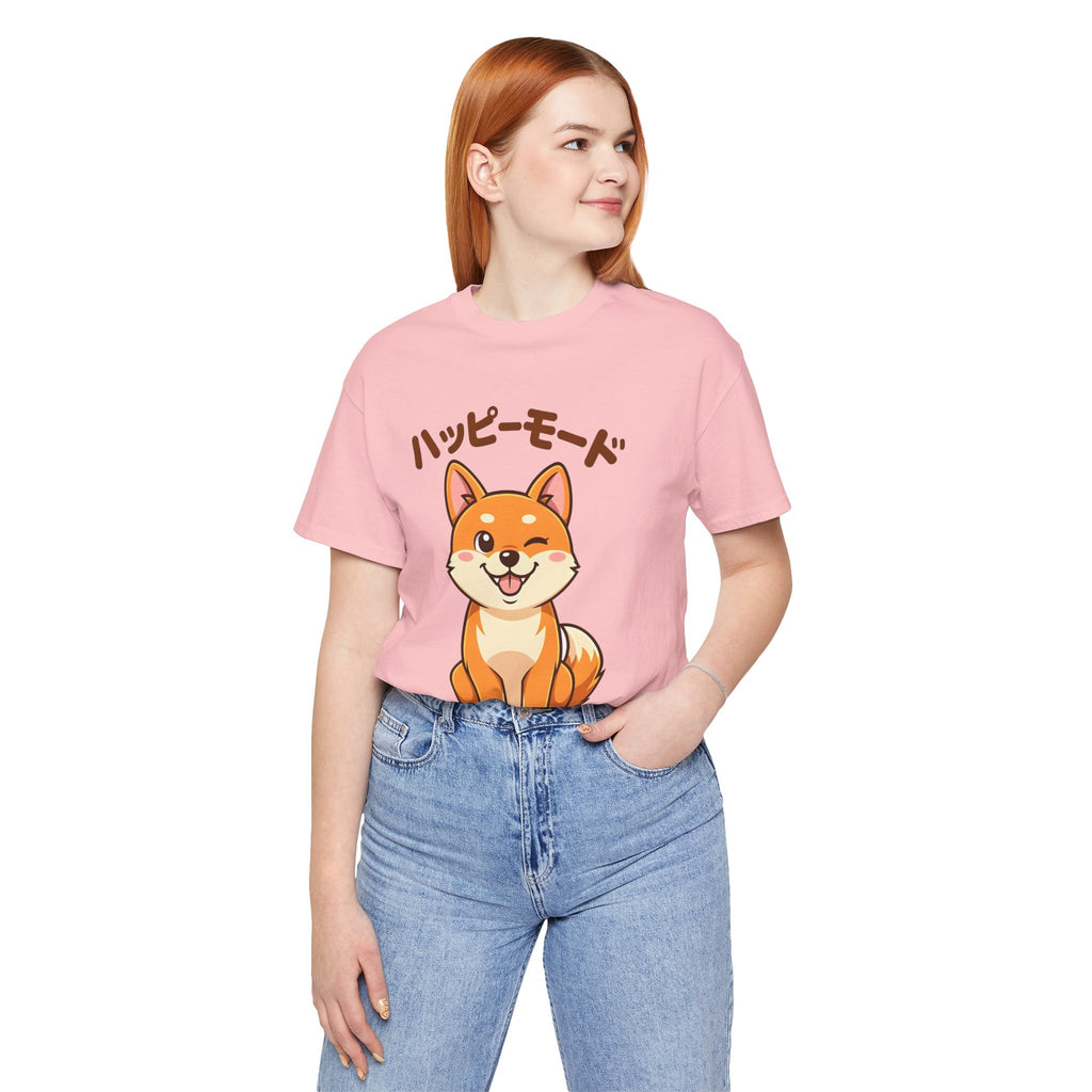 Happy Mode Shiba Inu T‑Shirt — Cute Japanese Kawaii Dog Tee
