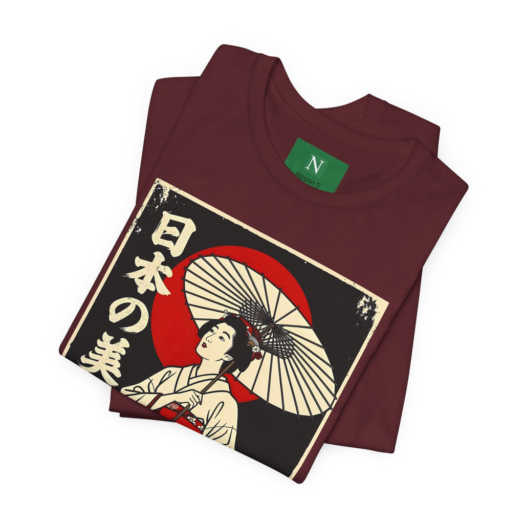 Geisha Umbrella T‑Shirt — Japanese Beauty Vintage Ukiyo-e Tee