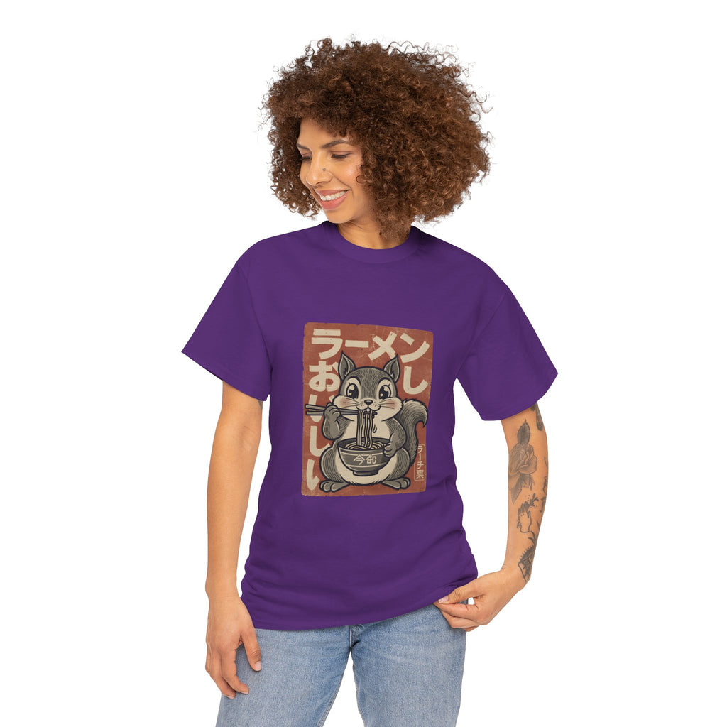 Ramen Squirrel T‑Shirt — Cute Vintage Japanese Noodle Graphic Tee