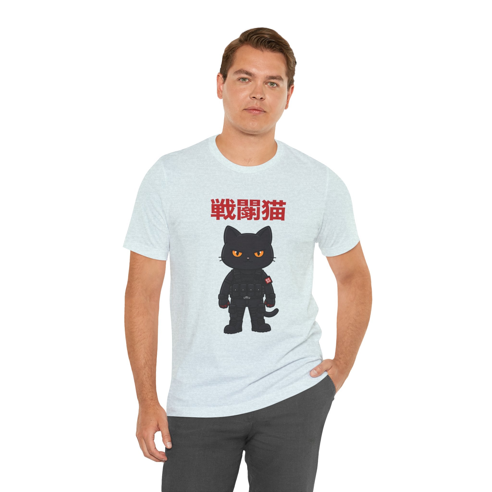 Warrior Cat T-Shirt — Black Cat Samurai Graphic Tee (戦闘猫)