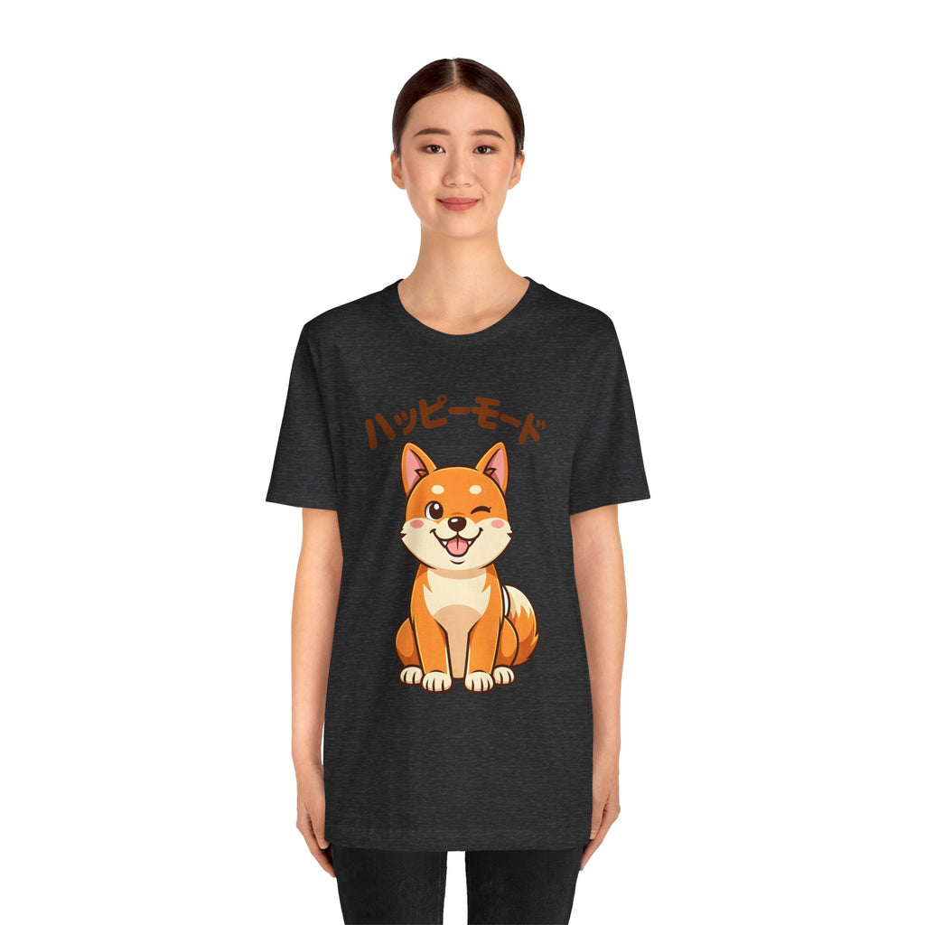 Happy Mode Shiba Inu T‑Shirt — Cute Japanese Kawaii Dog Tee