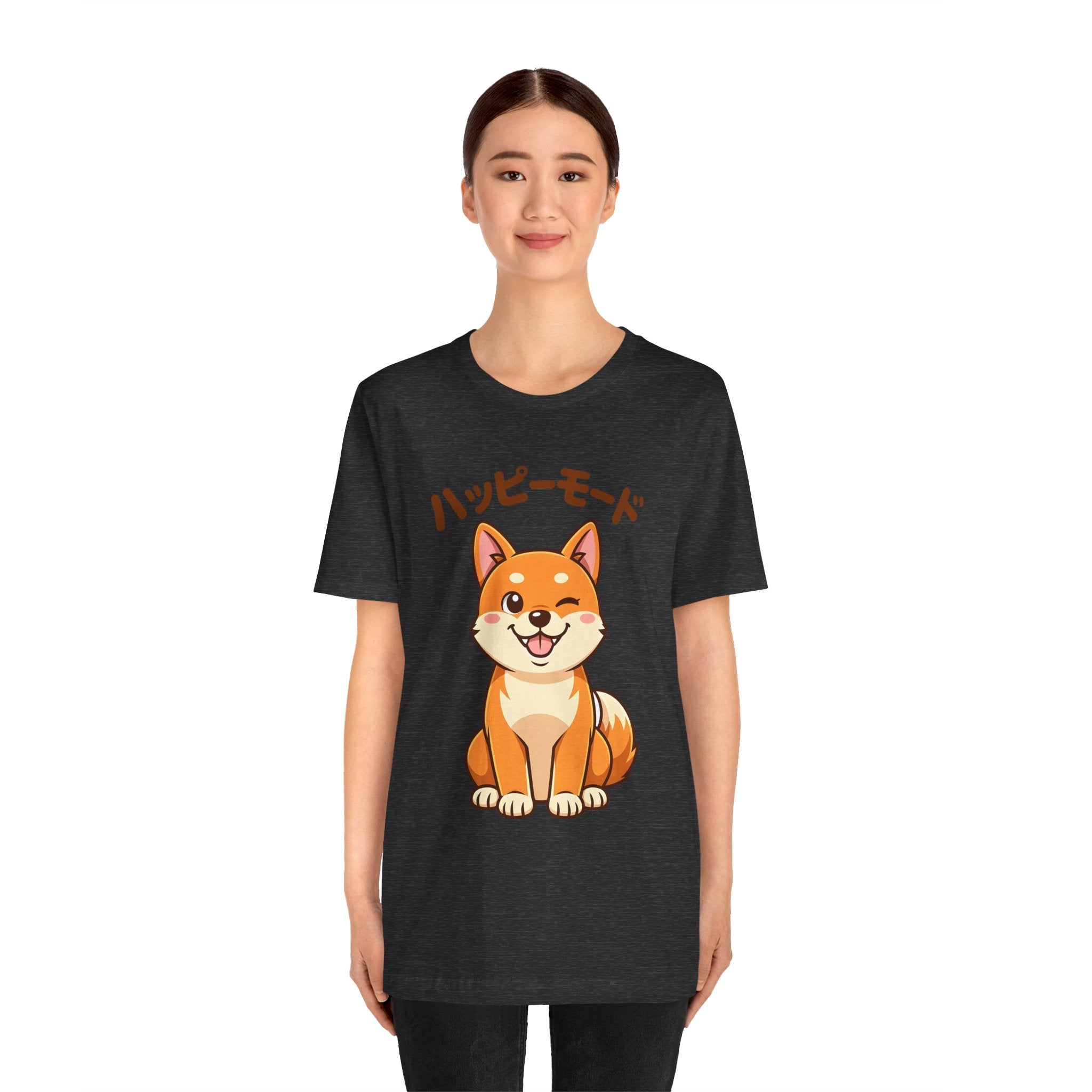 Happy Mode Shiba Inu T‑Shirt — Cute Japanese Kawaii Dog Tee