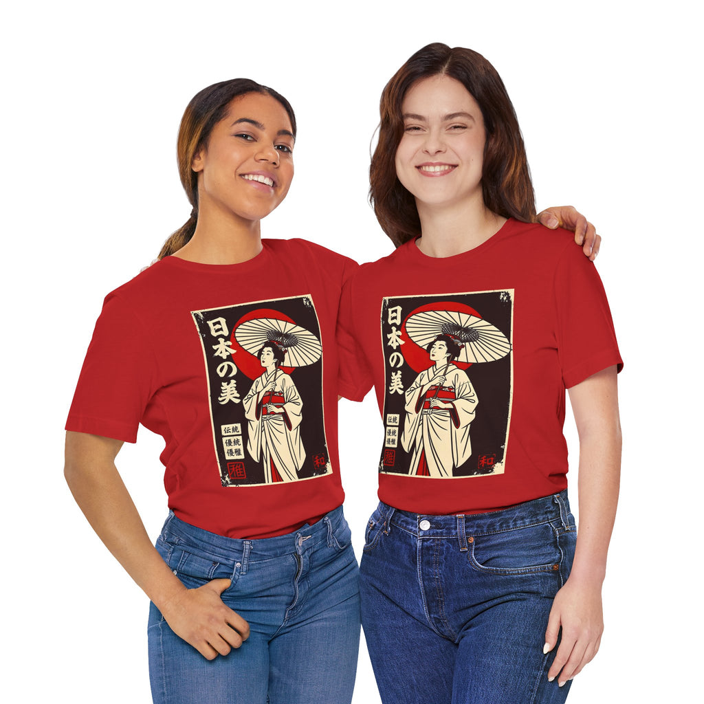 Geisha Umbrella T‑Shirt — Japanese Beauty Vintage Ukiyo-e Tee