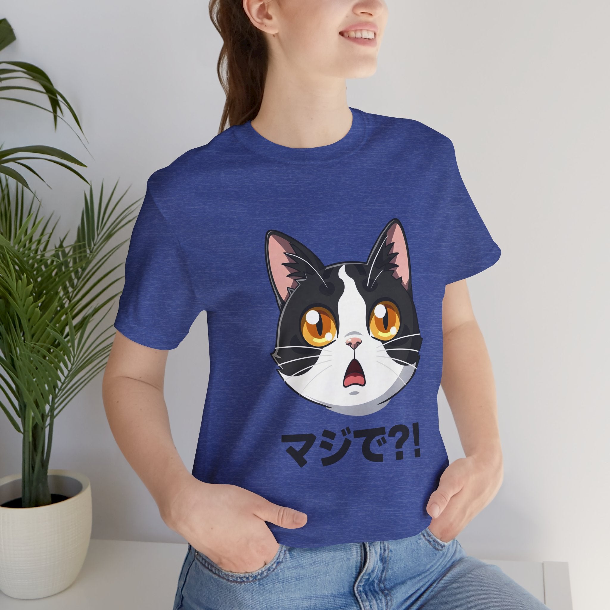 Cat Shock Face Graphic Tee — マジで?! Cute Anime Cat T-Shirt